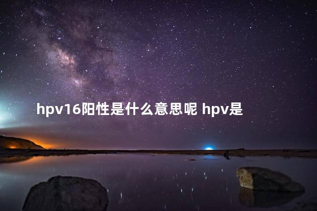 hpv16阳性是什么意思呢 hpv是什么意思